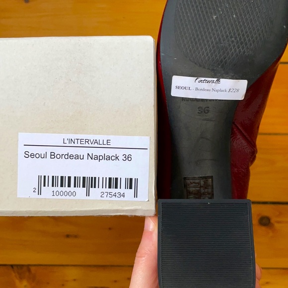 L’Intervalle Red Leather Ankle Boots US Size 6 - Picture 4 of 4